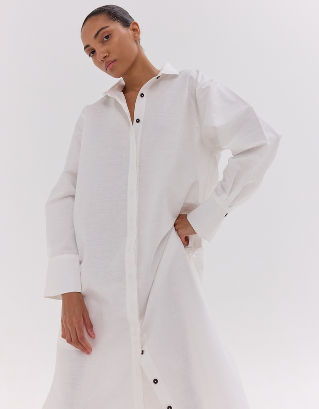 Cloth & Co. - The Shirt Dress | White