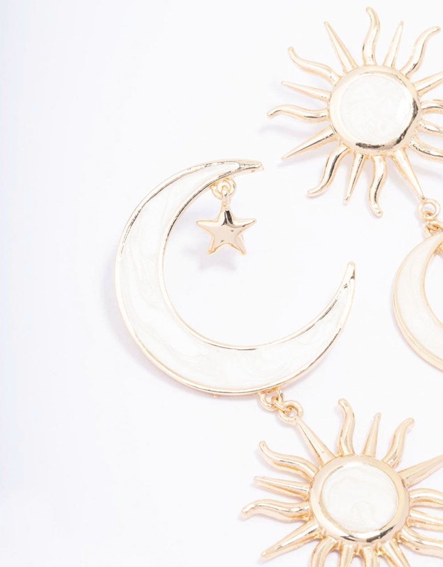 Lovisa - Gold Celestial Marble Drop Earrings