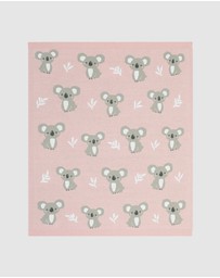 Living Textiles - Australiana Jacquard Blanket - Koala/Blush