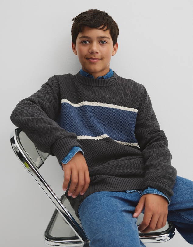 Country Road - Teen Australian Cotton Stripe Textured Knit