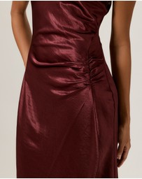 Tussah - Amy Boat Neck Satin Midi Dress