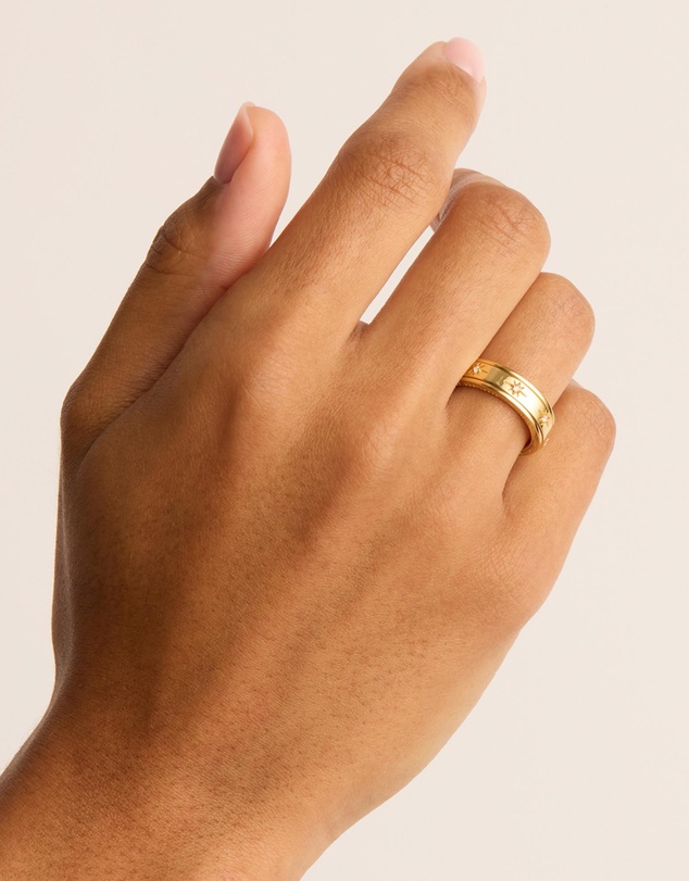 By Charlotte - Gold I Am Loved Ring