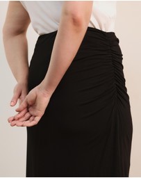 Atmos&Here Curvy - Tara Jersey Maxi Skirt with Gathers