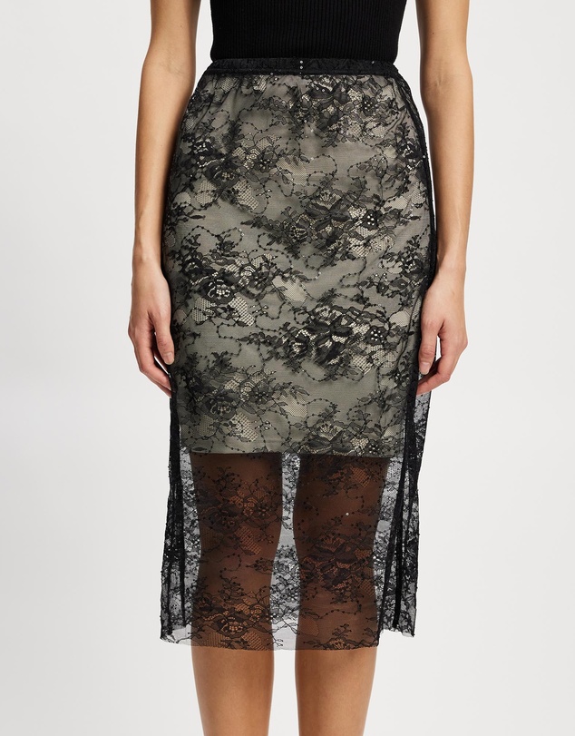 Lindsay Nicholas New York - Sheer Lace Skirt with Underskirt