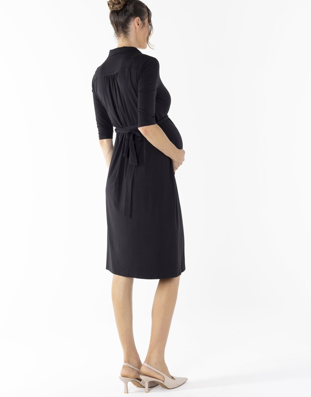 Angel Maternity - Eve Maternity Classic Wrap Dress in Black