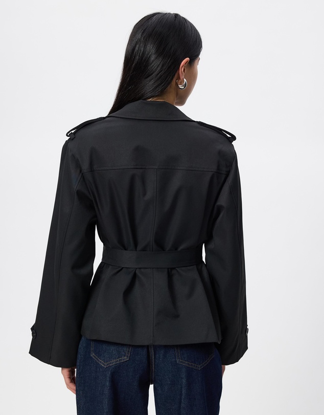 Calli - Payton Cropped Belted Trench Coat