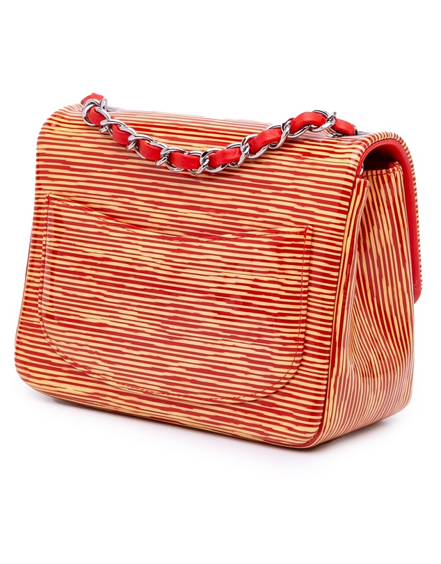 Pre-Loved by Azura Reborn - Pre-Loved Mini Square Classic Patent Striped Single Flap