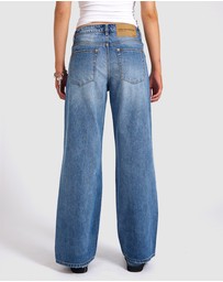 ONE TEASPOON - Jackson Mid Waist Wide Leg Denim Jeans