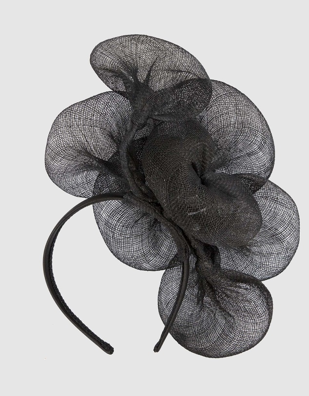 Max Alexander - Large Lilly Black Flower Fascinator