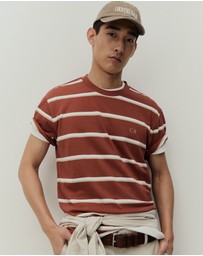 Country Road - Australian Cotton Cr Logo Stripe T-shirt