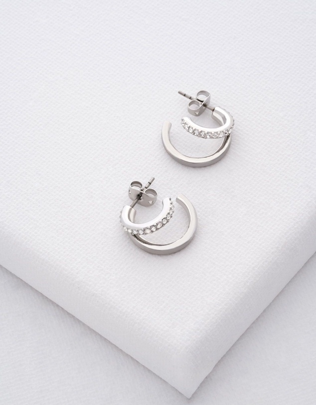 Ted Baker - Helias Crystal Double Hoop Earrings