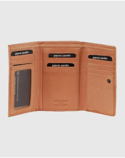 Pierre Cardin - Woven Leather Tri-Fold Wallet with RFID