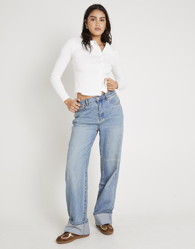 Subtitled - Demi Fold Hem Denim Jeans