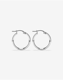 Michael Hill - 15mm Flat Round Hoop Earrings in 10kt White Gold