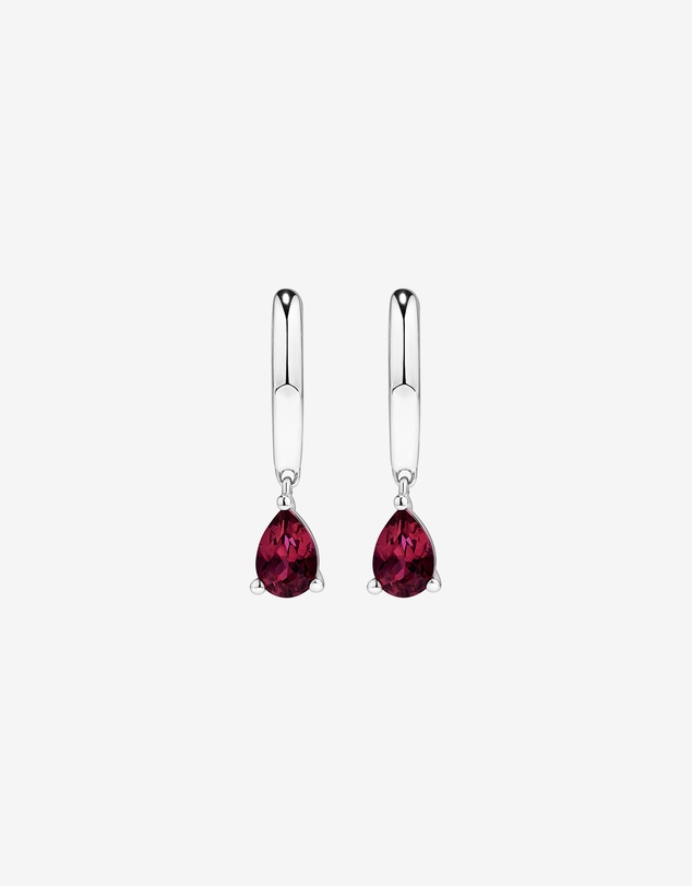 Michael Hill - Pear Cut Created Ruby Pendant and Drop Earring Set in Sterling Silver