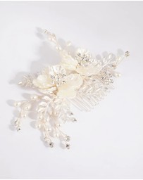 Lovisa - Silver Pearlised Flower Comb