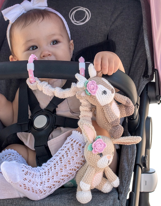 Living Textiles - 2 Pack Stroller Toys - Fawn & Bunny