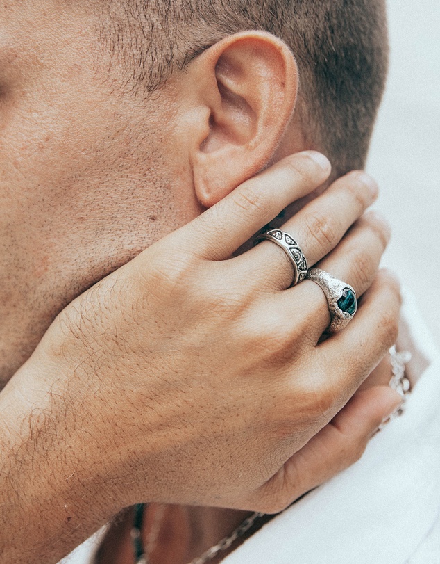 Haze & Glory - ICONIC EXCLUSIVE - Ring Chrysocolla Gemstone in 925 Sterling Silver