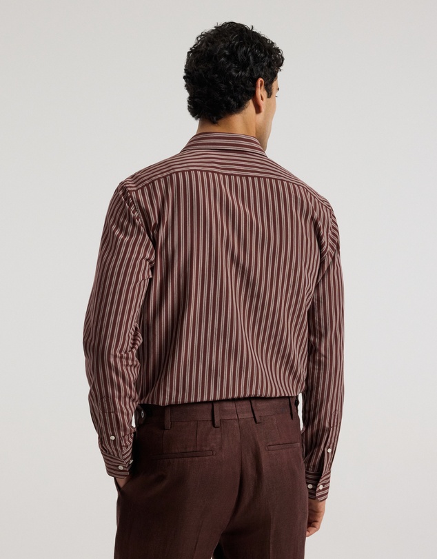 Calibre - Tailored Shadow Stripe Shirt Bourbon