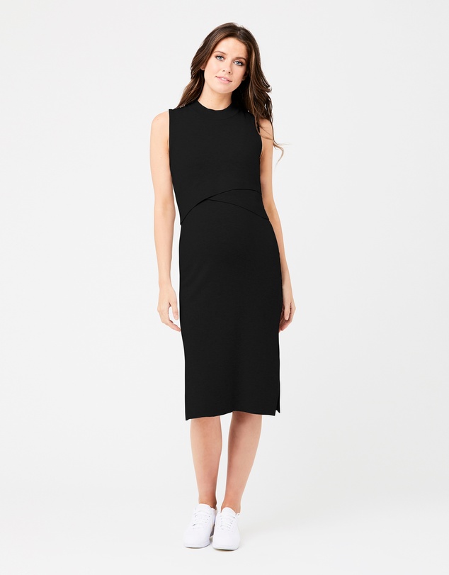 Ripe Maternity - Layered Knit Nursing Dress