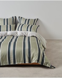 Linen House - Nara Bamboo Cotton 400TC Stripe Quilt Cover Set