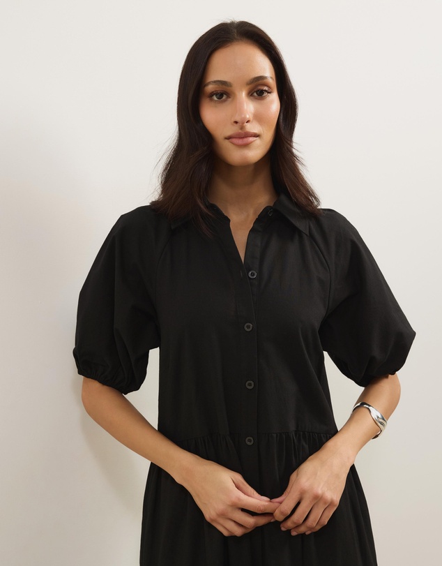 Atmos&Here - Alexis Tiered Button Through Midi Dress