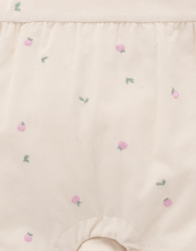 Purebaby - Embroidered Corduroy Romper - Kids-Babies