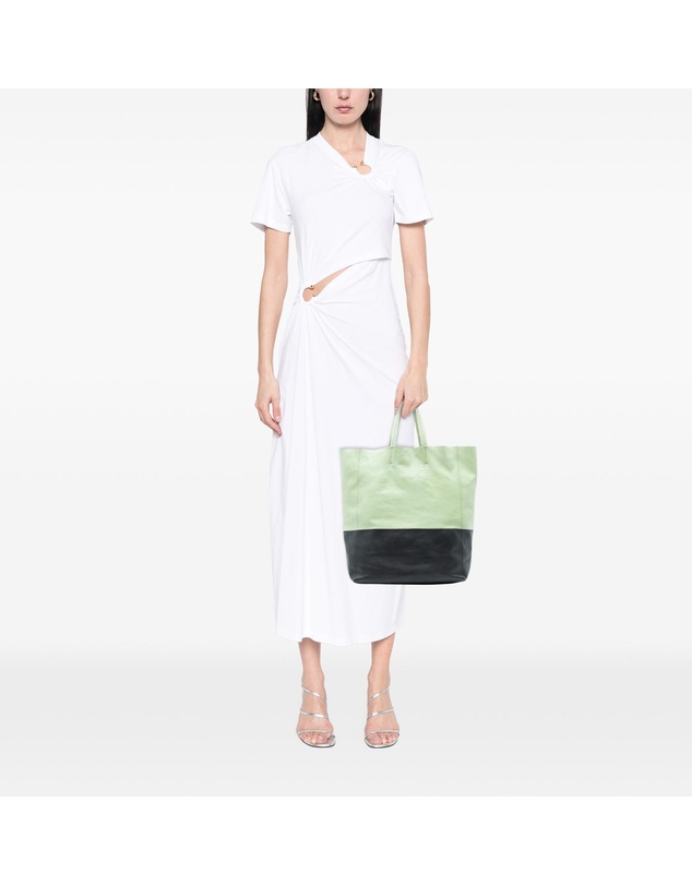 Pre-Loved by Azura Reborn - Pre-Loved Bicolor Leather Vertical Cabas Tote