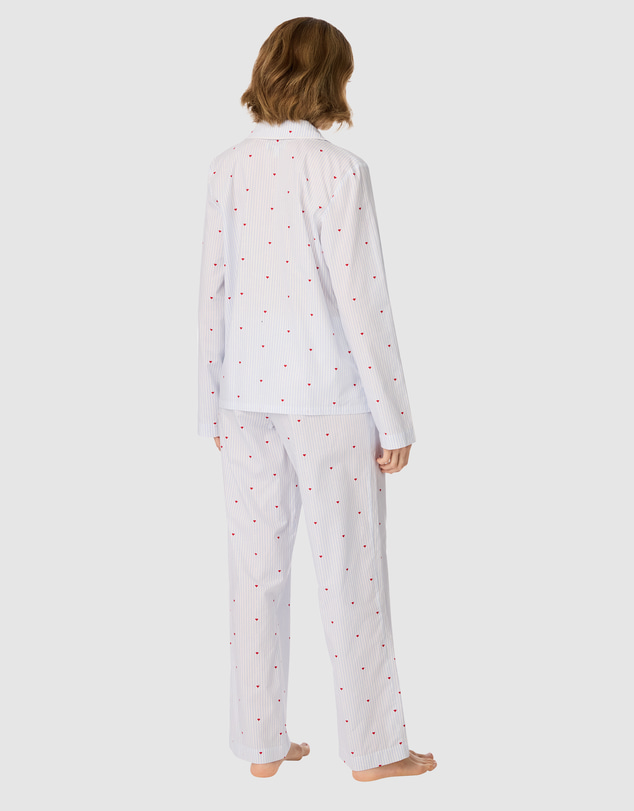 DKNY - Cotton Poplin Button-Up Long Sleeve Long Pyjama Set