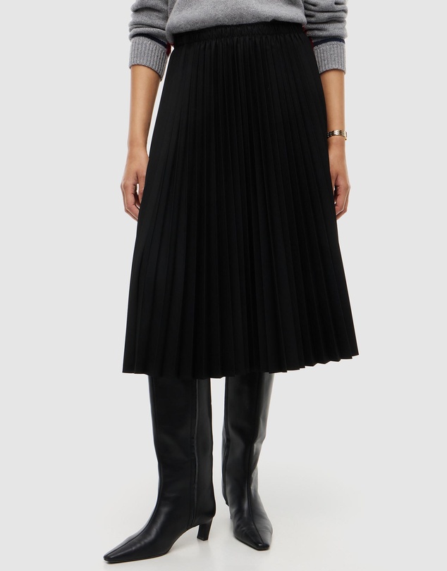 Tommy Hilfiger - Pleated Twill Midi Skirt
