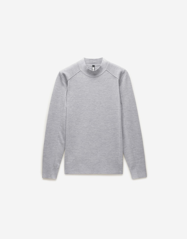 Calibre - Mock Neck Merino Sweater Silver Marle