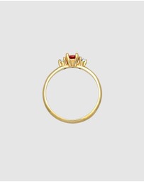 Elli Jewelry - Ring Classic Elegant with Garnet and Topaz Gemstone in 925 Sterling Silver Gold Plated