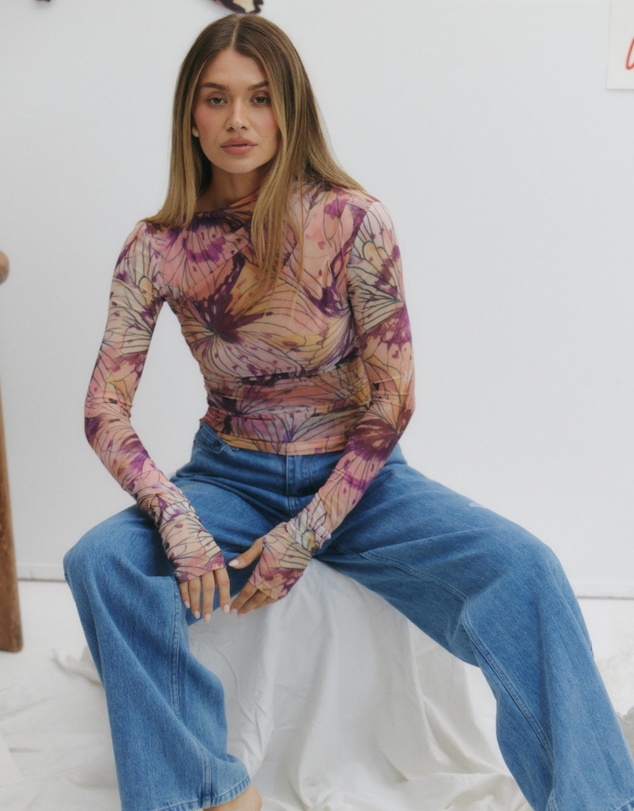 MAKU - Linework Mesh Long Sleeve Top