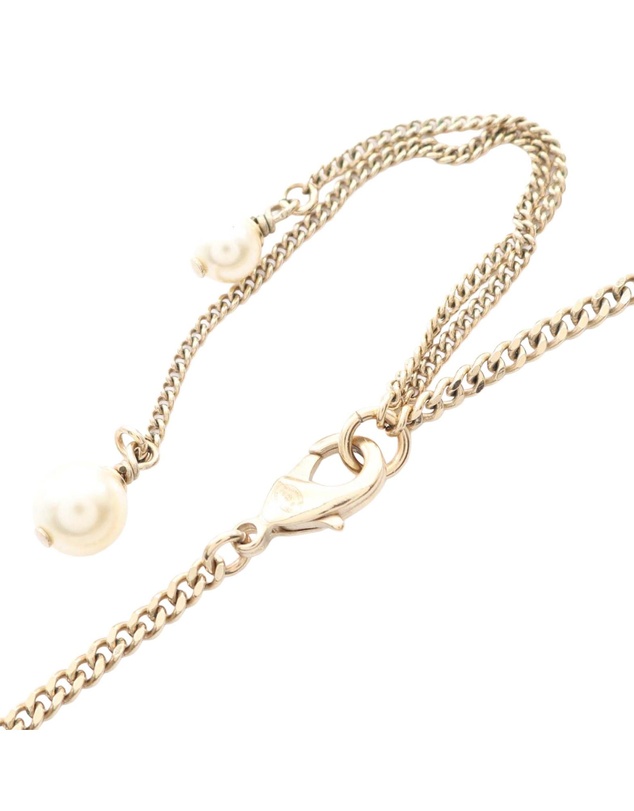Pre-Loved by Azura Reborn - Pre-Loved Gold Plated Faux Pearl CC Pendant Necklace