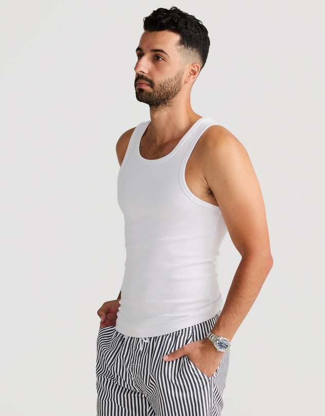 Vacay Swimwear - Rib Singlet White