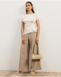 Atmos&Here - Aureline Satin Boat Neck Top