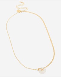 Lovisa - Waterproof Gold Plated Stainless Steel Acrylic Doughnut Pendant Necklace