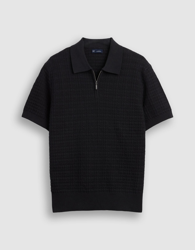 GAP - SS Textured Zip Polo