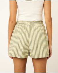 Dazie - Nina Stripe Double Waist Band Shorts