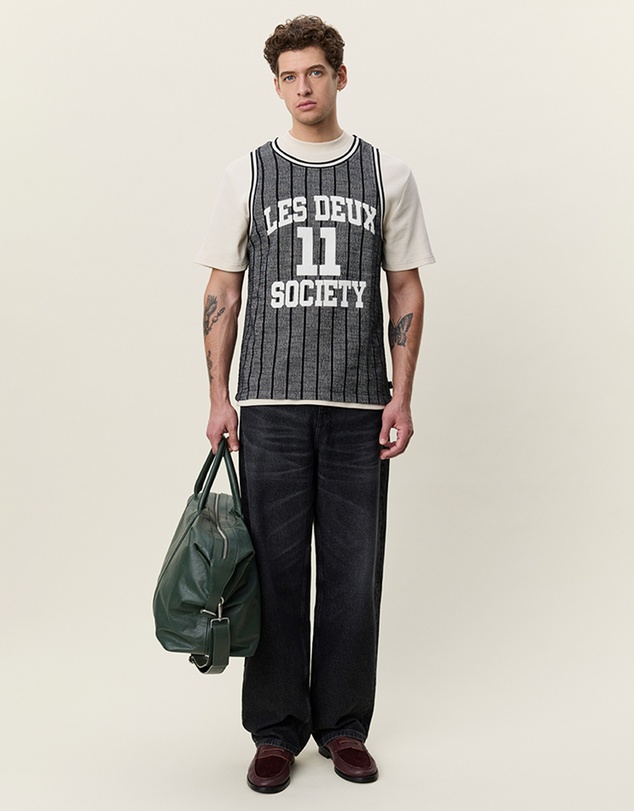 Les Deux - Pinstriped Jacquard Tank Top