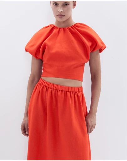 UNISON - Cropped Linen Top