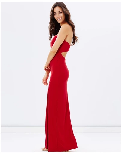 SKIVA - Strapless Evening Dress with Split