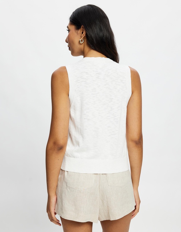 White By FTL - Kyra Button Tank