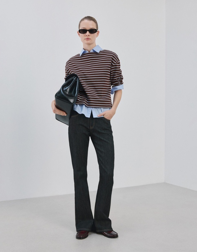 M.N.G - Striped Boat Neck Sweatshirt