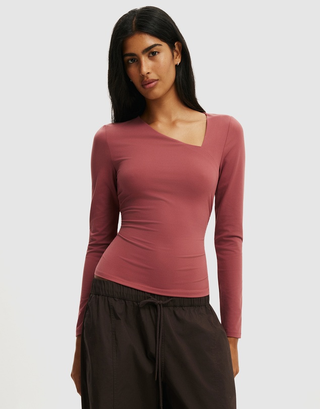 Cotton On - Hold Me Asymmetric Long Sleeve Top