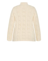 City Chic - Plus size Iris Cable Jumper - cream