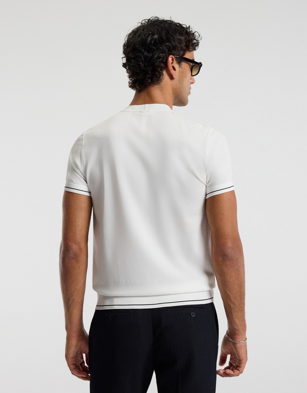Calibre - Stripe Cuff Tech T-shirt Ivory