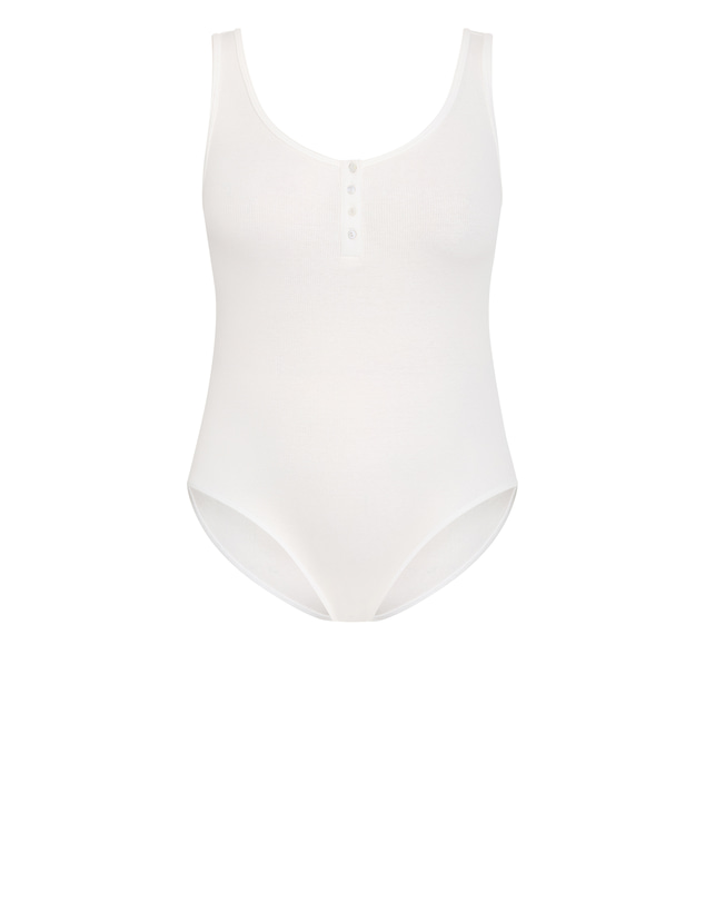 City Chic - Plus size Tara Rib Tank Bodysuit - ivory