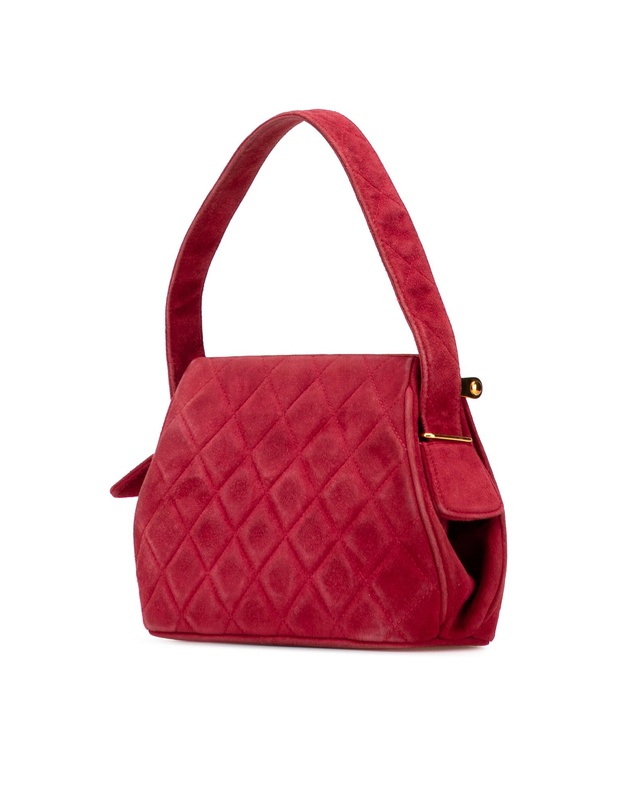 Pre-Loved by Azura Reborn - Pre-Loved Quilted Suede Metal Frame Handbag