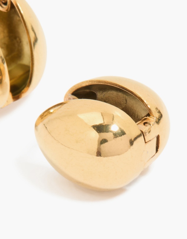 Lovisa - Waterproof Gold Plated Stainless Steel Chunky Pebble Huggie Earrings